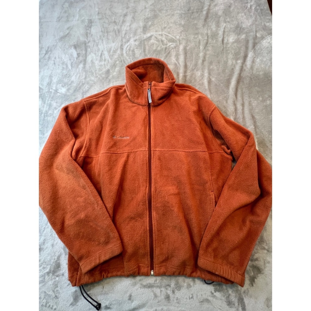 Columbia Fleece Jacket‎ Mens XL Orange Full Zip Steens Mountain